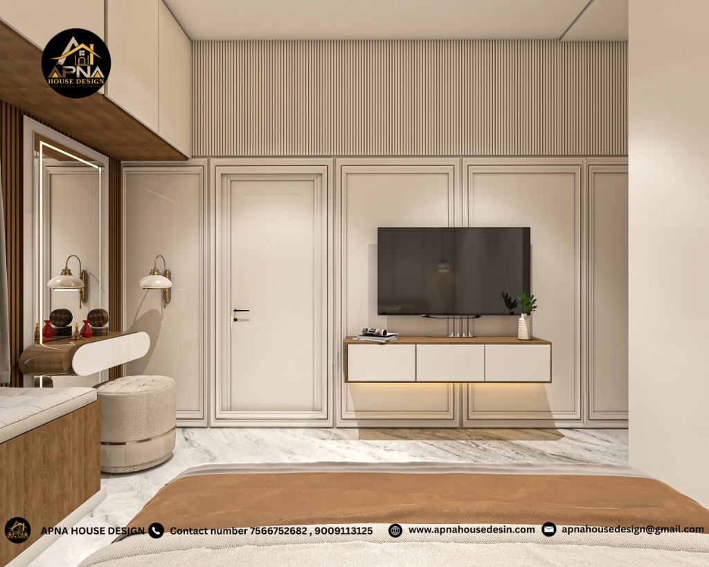 Executive Bedroom TV Console & Vanity Wall