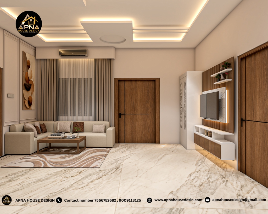 Contemporary Living Lounge & Acoustic TV Wall
